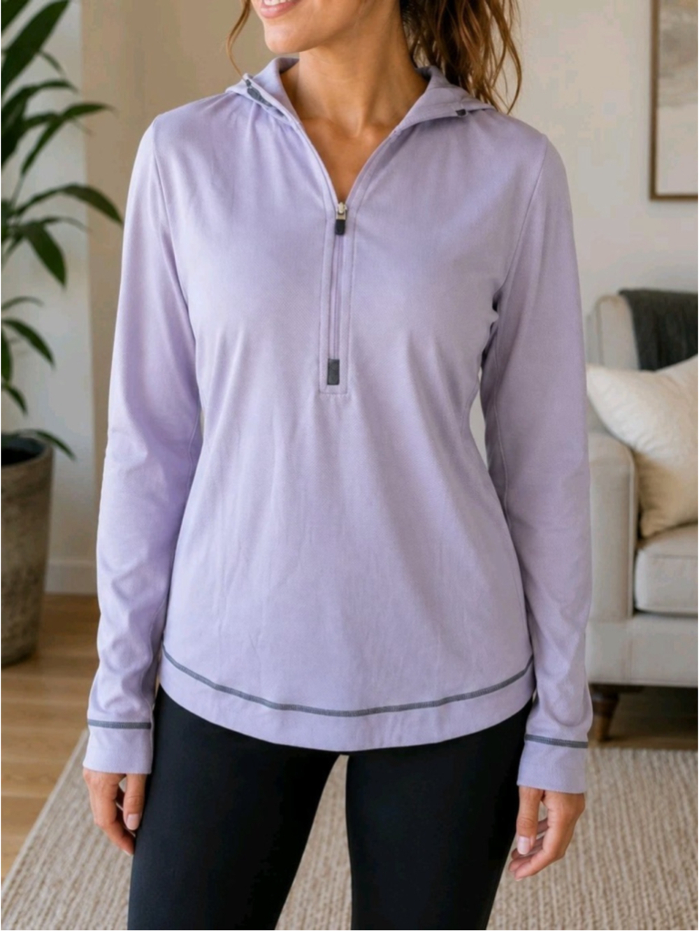 ALO Yoga Lavender Half-Zip Hoodie